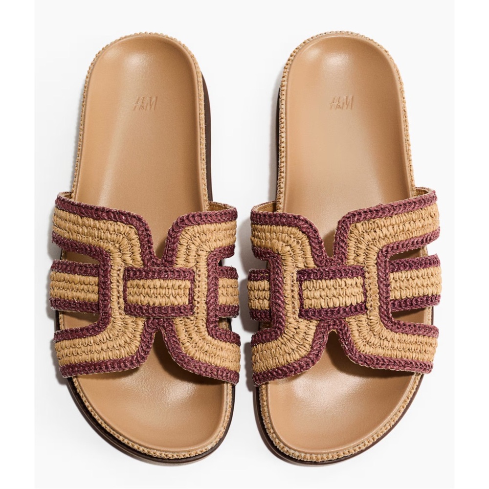 H&M ~BRAIDED STRAW SANDALS (NEW)